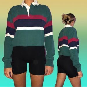 LL Bean cropped shirt